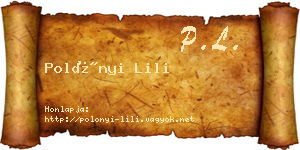 Polónyi Lili névjegykártya