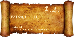 Polónyi Lili névjegykártya